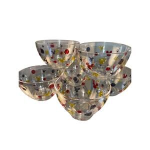 Disney Set of 6 Acrylic Bowls 5.5x 3.5 Mickey Mouse